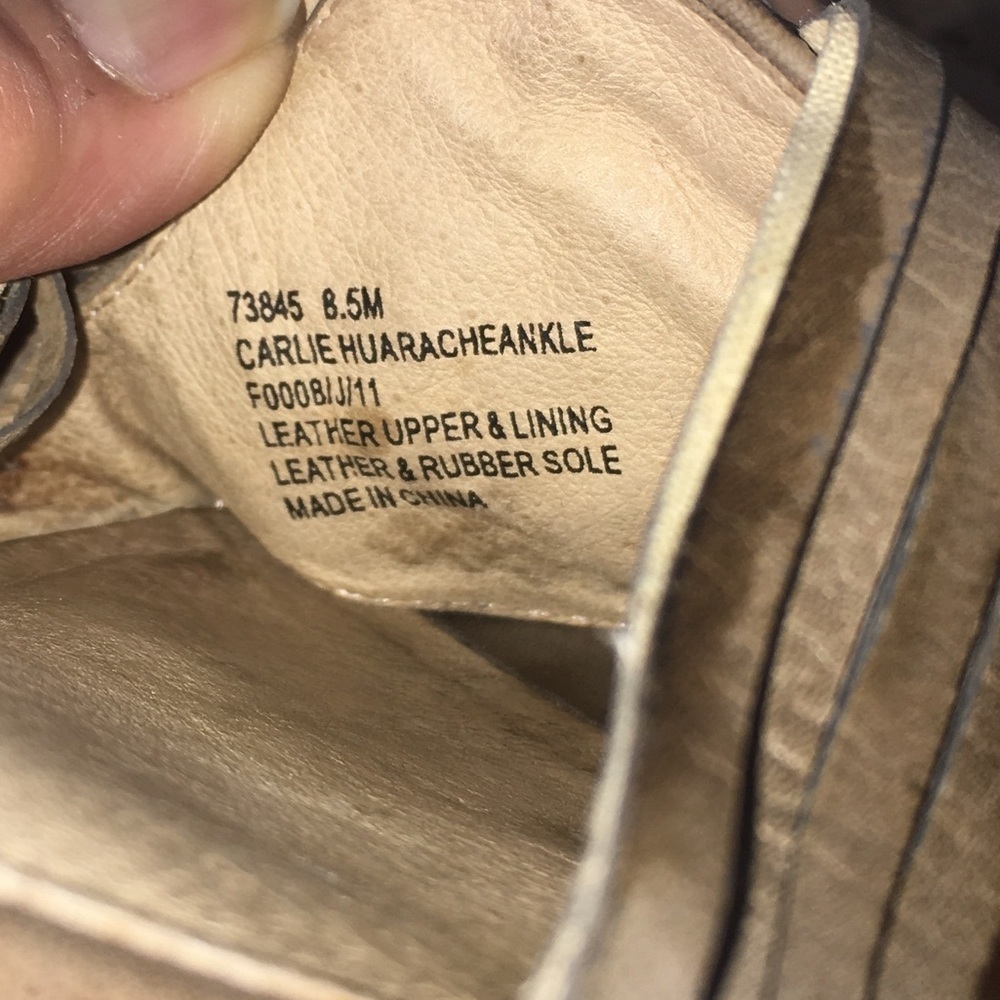 Frye Carlie Huarache Ankle Wedge Leather Sandals - Picture 8 of 11